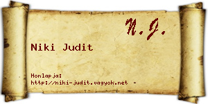 Niki Judit névjegykártya